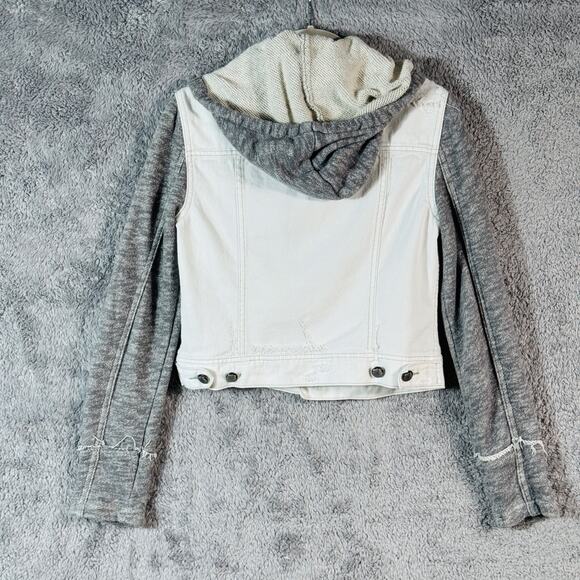 Free People White Denim Fall Knit Jacket XS - Picture 4 of 10